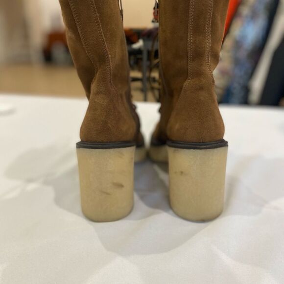 Free people Dylan Lace up boots Chunky Heel Women Size 8 - Picture 8 of 10